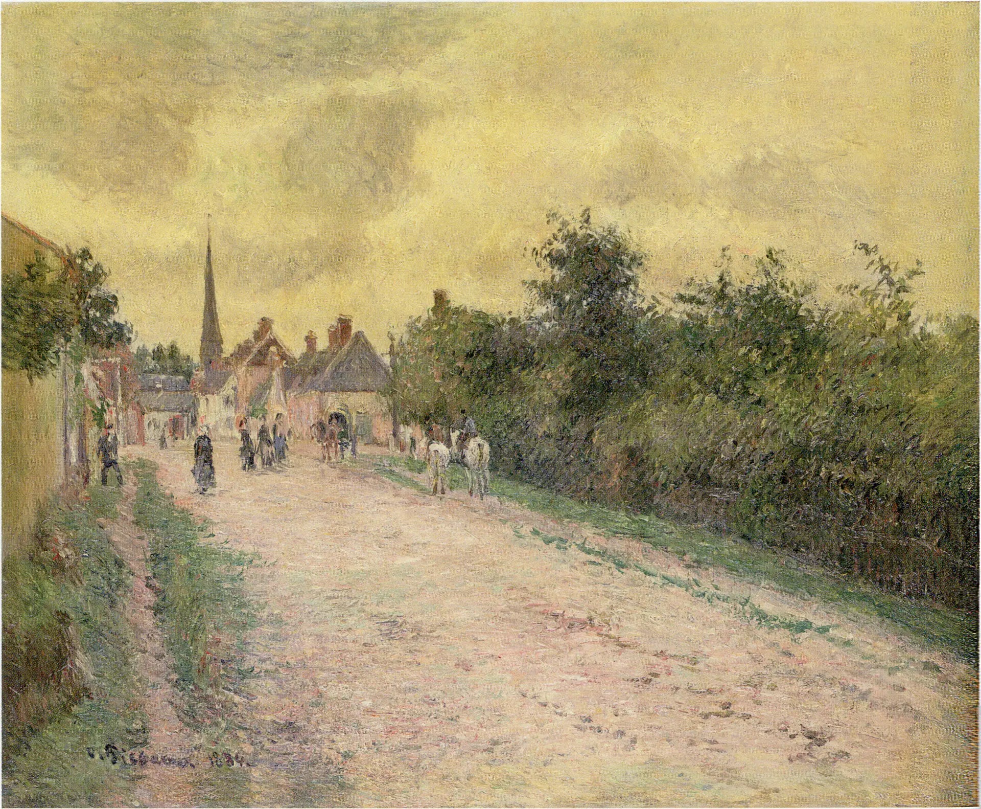 Reproduction du tableau « Entrée du village d'Eragny - Camille Pissarro » par Alpha Reproduction en peinture à l’huile