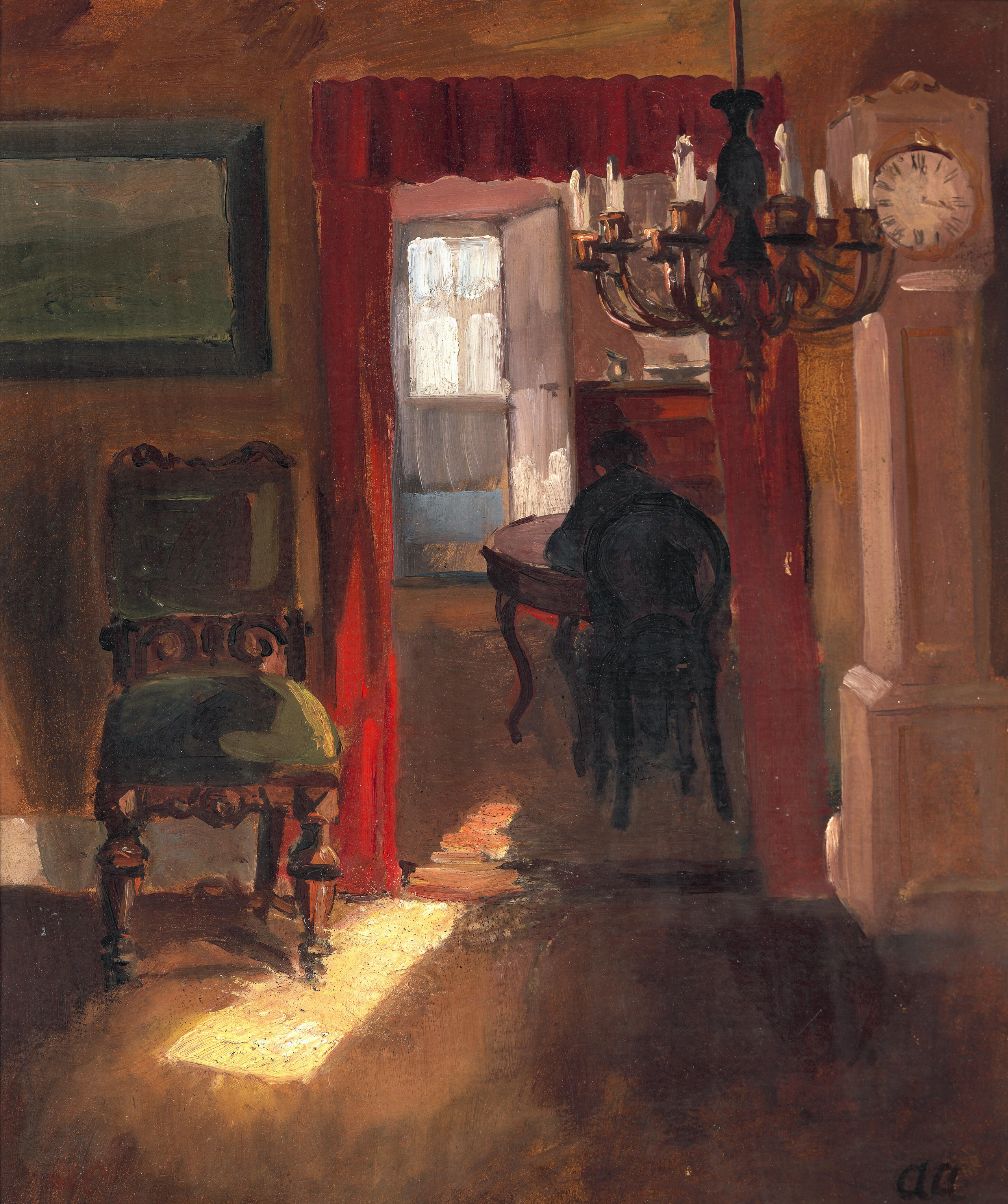 Intérieur de Skagen avec une bande lumineuse au sol - Anna Ancher - Alpha Reproduction