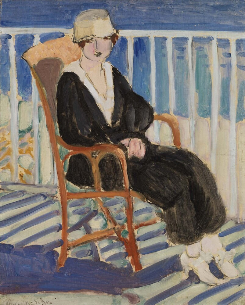 Reproduction du tableau « Jeune fille au balcon sur la mer - Henri Matisse » par Alpha Reproduction en peinture à l’huile