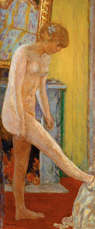 Reproduction du tableau « Jeune fille nue devant la cheminée - Pierre Bonnard » par Alpha Reproduction en peinture à l’huile