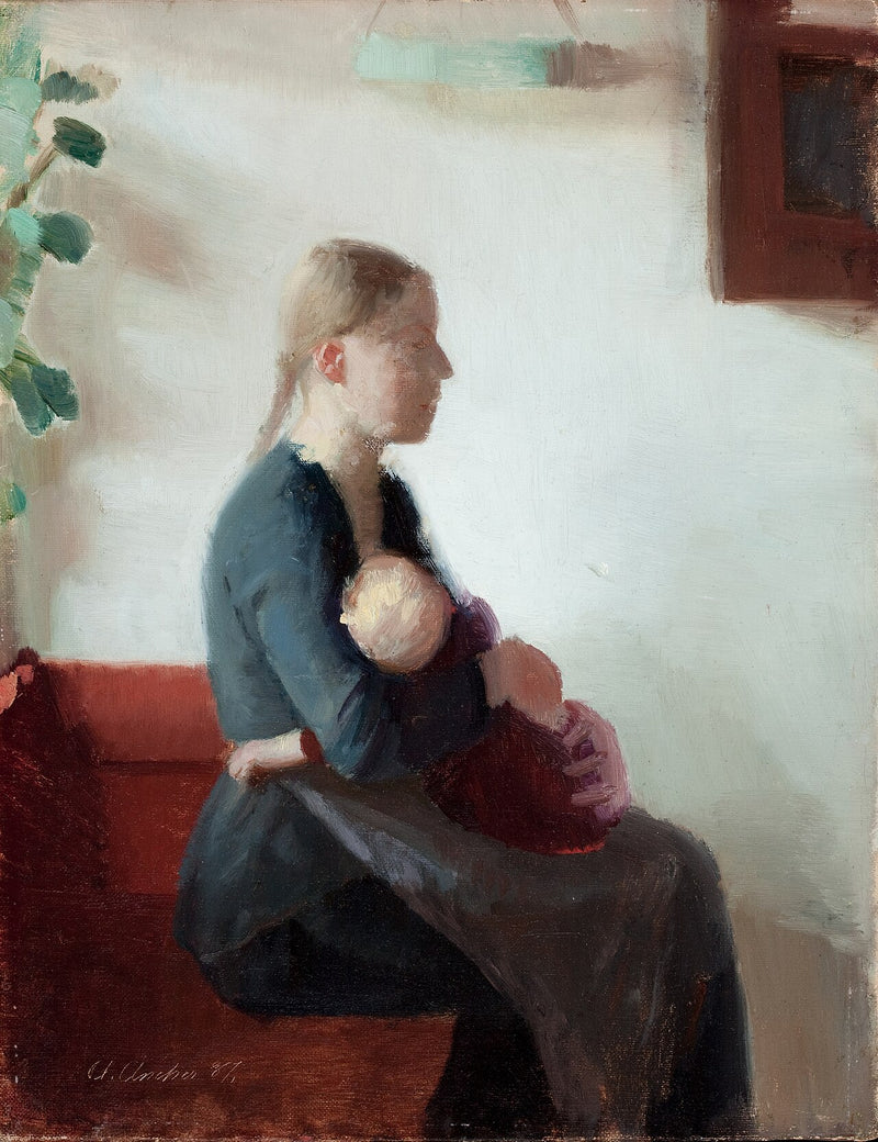 Молодая мать с ребенком - Anna Ancher