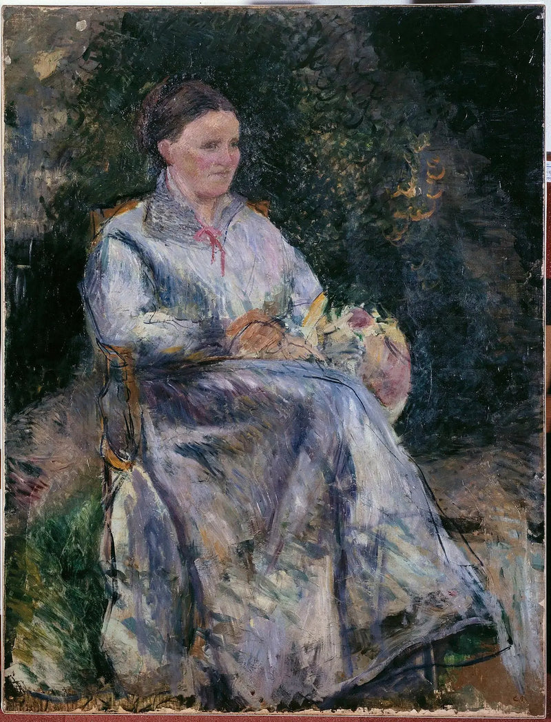 Жюли Писсарро в саду - Камиль Писсарро