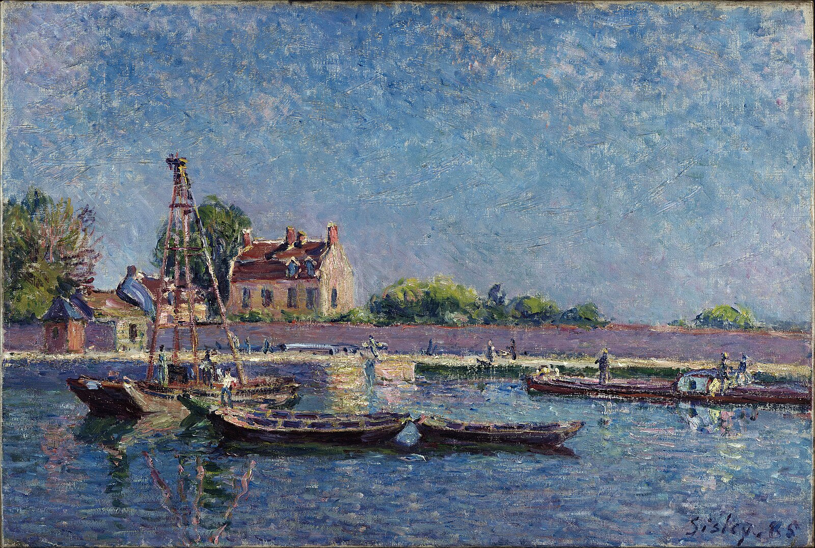 Reproduction du tableau « L'écluse de Saint-Mammès - Alfred Sisley » par Alpha Reproduction en peinture à l’huile
