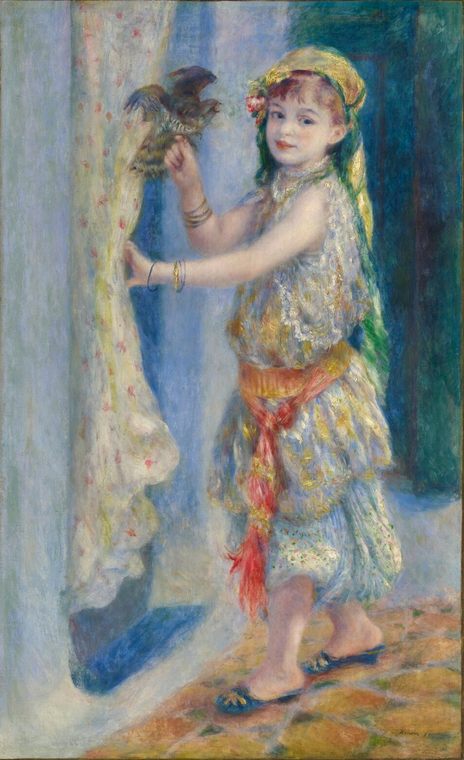 Reproduction du tableau « L'enfant à l'oiseau - Pierre-Auguste Renoir » par Alpha Reproduction en peinture à l’huile