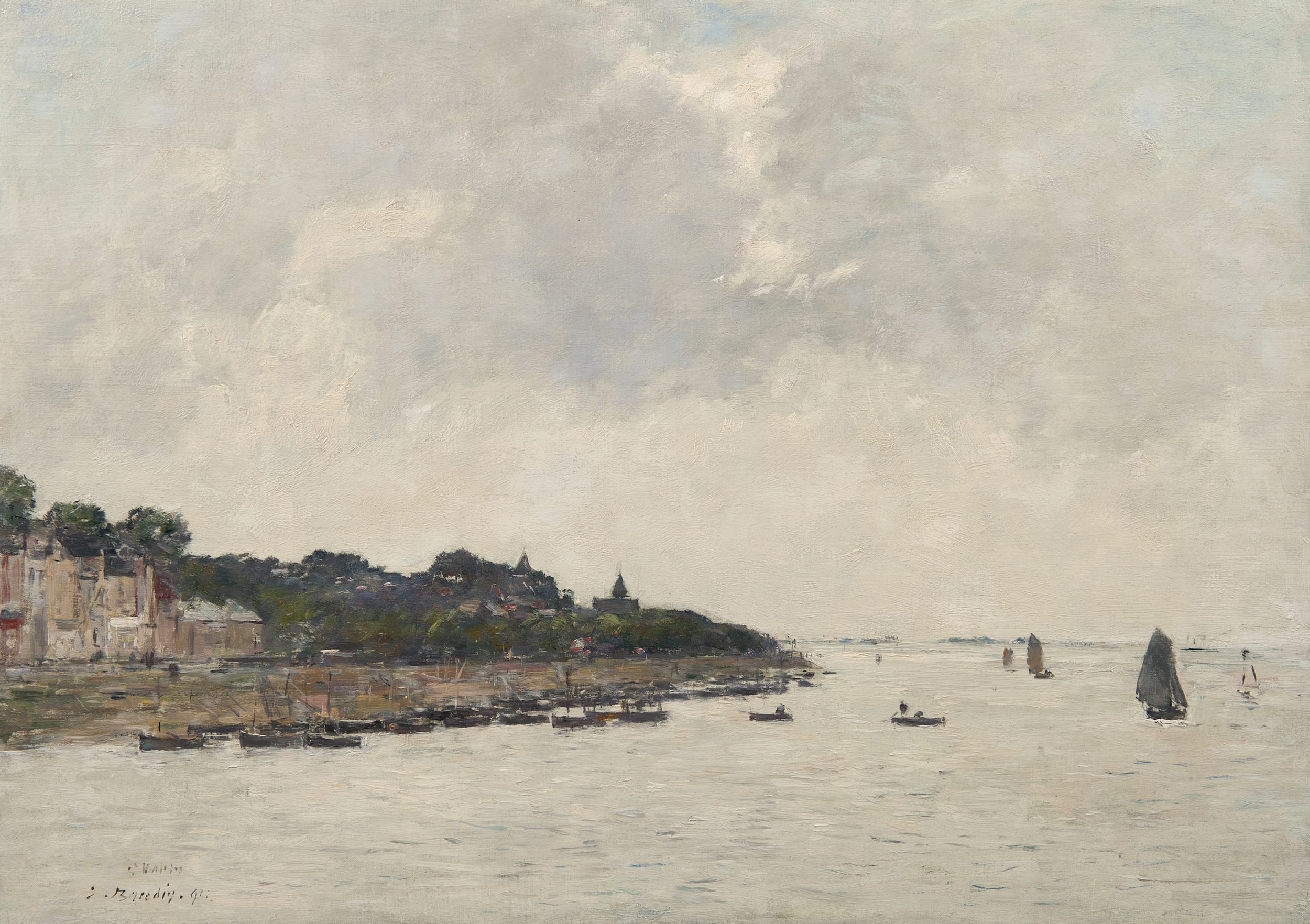 Reproduction du tableau « L'estuaire de la Somme à Saint-Valéry-sur-Somme - Eugène Boudin » par Alpha Reproduction en peinture à l’huile