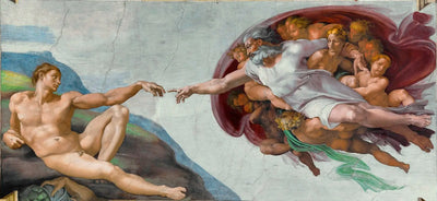 Reproduction du tableau « La Création d'Adam - Michel-Ange » par Alpha Reproduction en peinture à l’huile