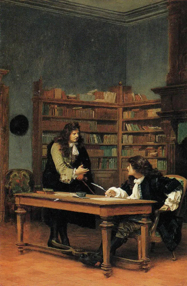 Reproduction du tableau « La Fontaine et Molière - Jean-Léon Gérôme » par Alpha Reproduction en peinture à l’huile