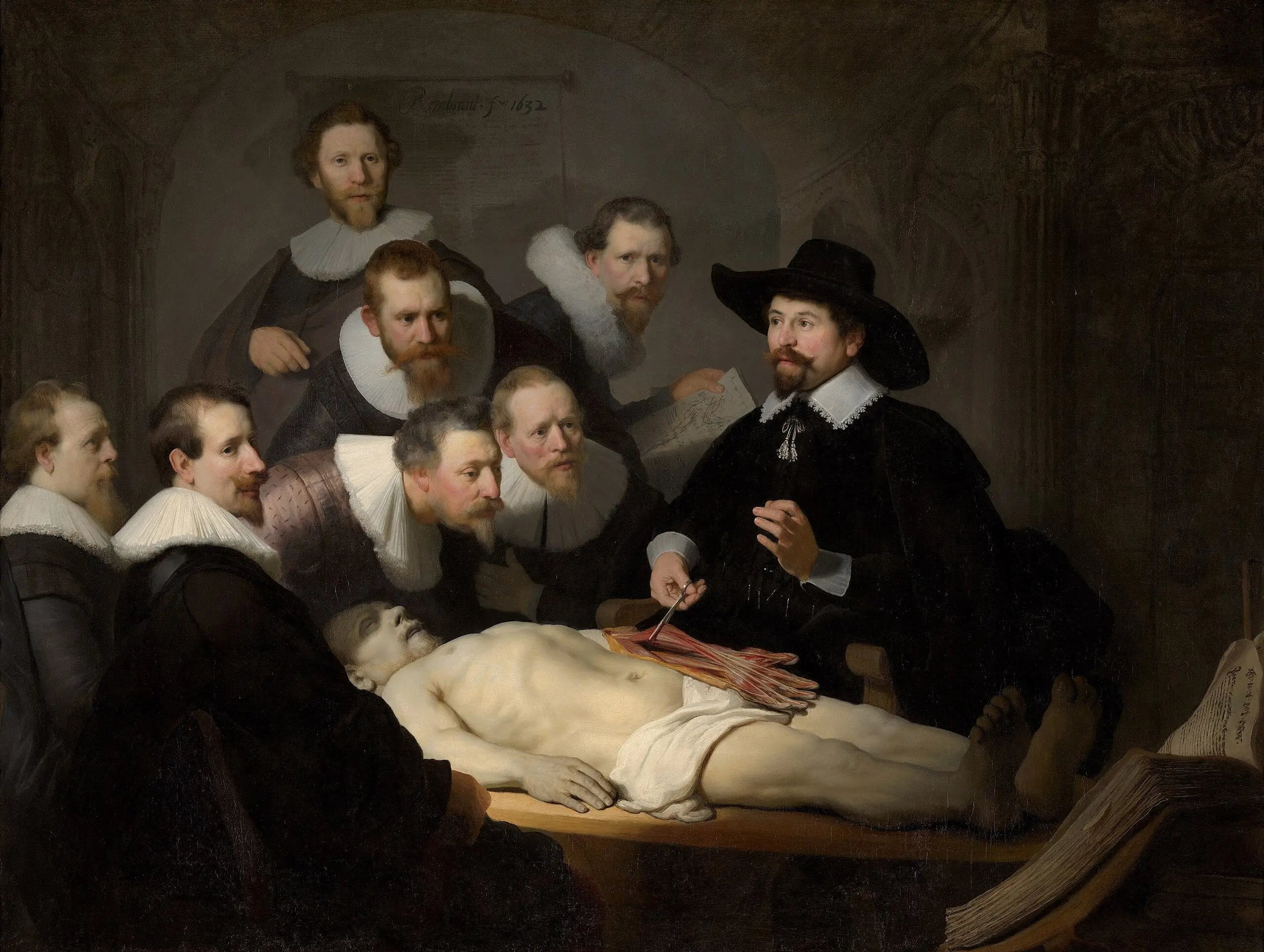 Reproduction du tableau « La Leçon d'anatomie du docteur Tulp - Rembrandt » par Alpha Reproduction en peinture à l’huile