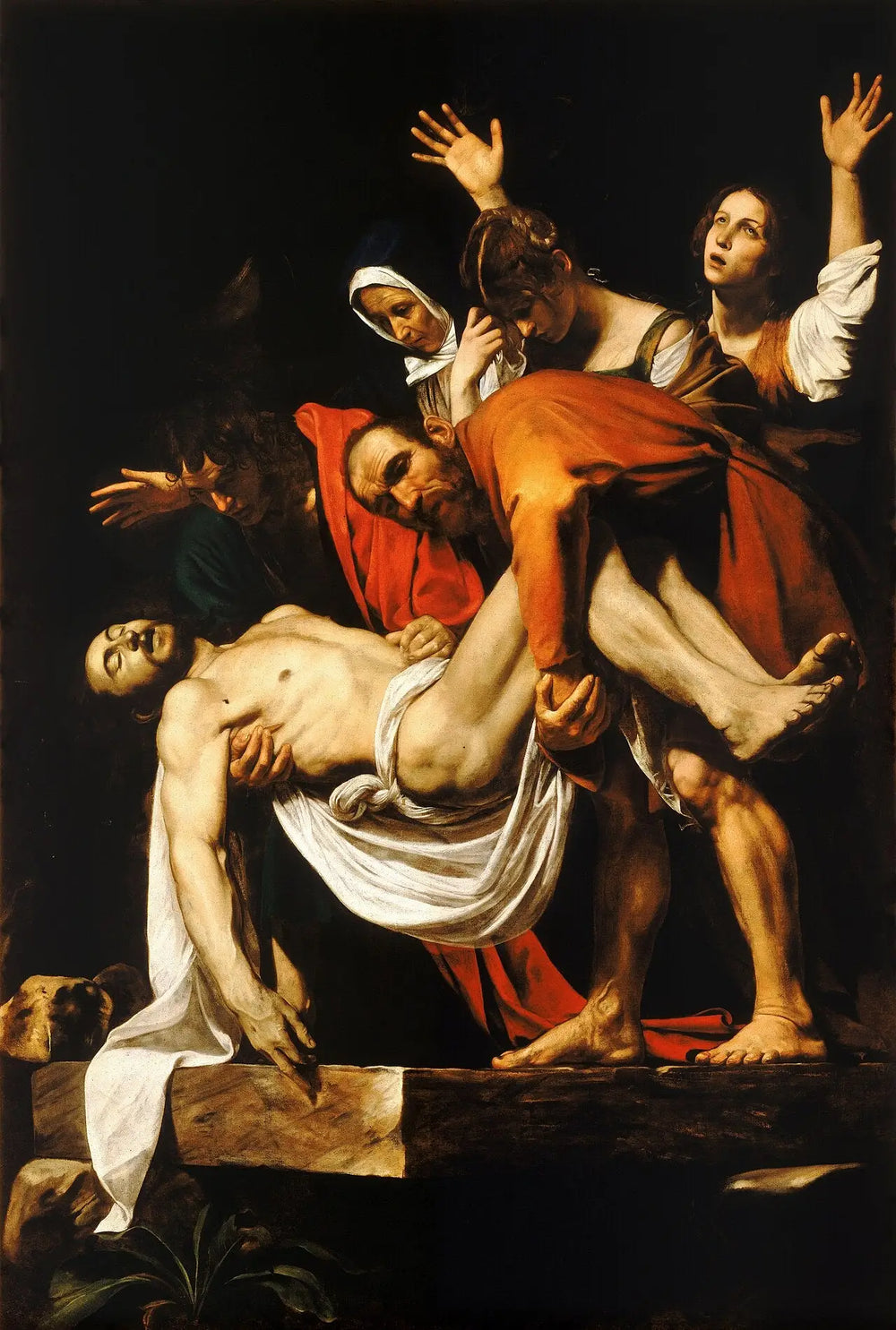 Reproduction du tableau « La Mise au tombeau - Le Caravage » par Alpha Reproduction en peinture à l’huile