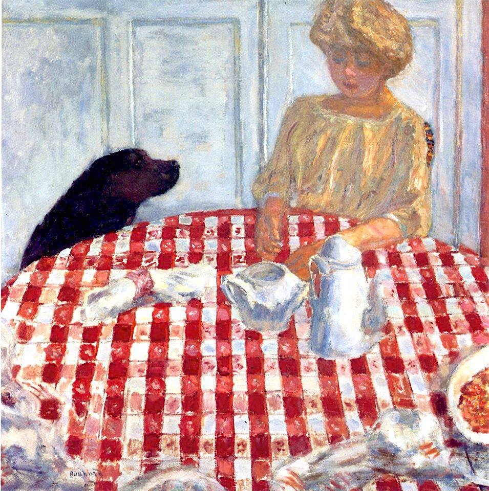 Reproduction du tableau « La Nappe à carreaux - Pierre Bonnard » par Alpha Reproduction en peinture à l’huile