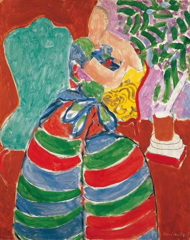 Reproduction du tableau « La Robe rayée - Henri Matisse » par Alpha Reproduction en peinture à l’huile