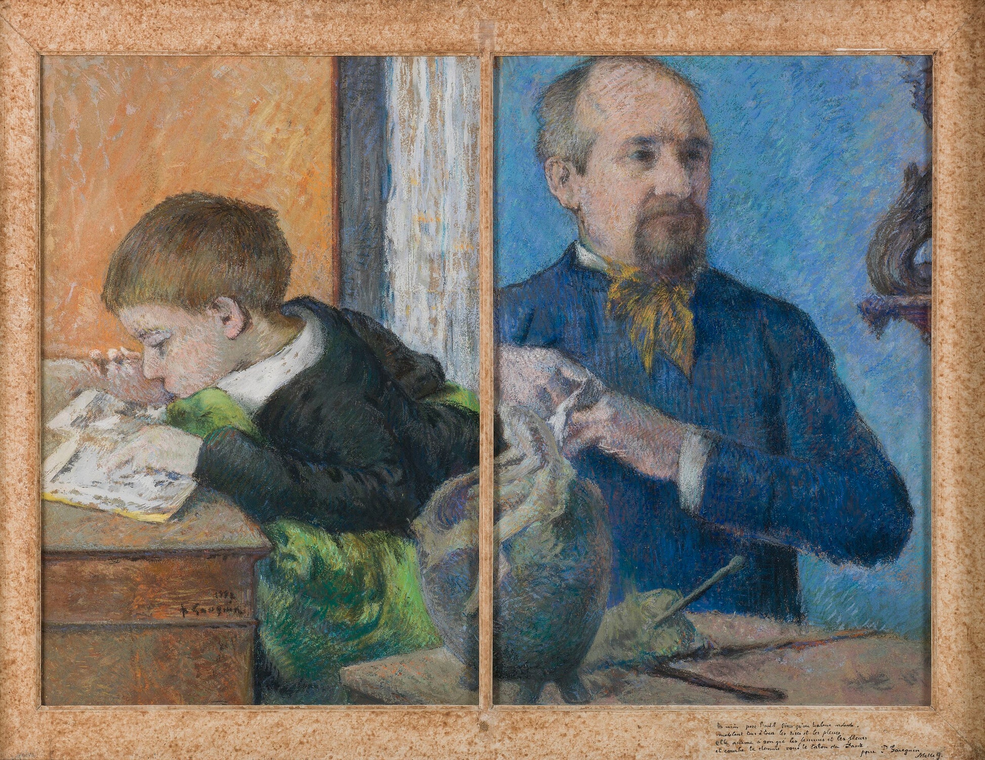 Скульптор Жан Поль Обе (1837-1916) и его сын, Эмиль - Поль Гоген