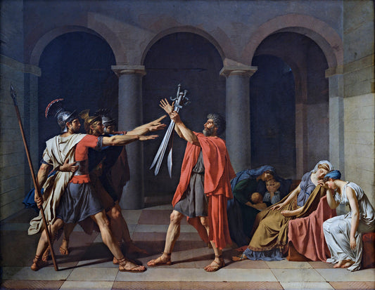 Reproduction du tableau « Le Serment des Horaces - Jacques-Louis David » par Alpha Reproduction en peinture à l’huile