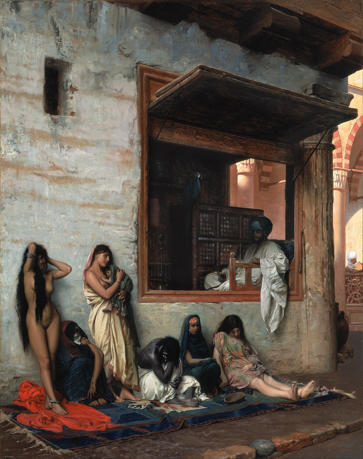 Reproduction du tableau « Le marché aux esclaves - Jean-Léon Gérôme » par Alpha Reproduction en peinture à l’huile