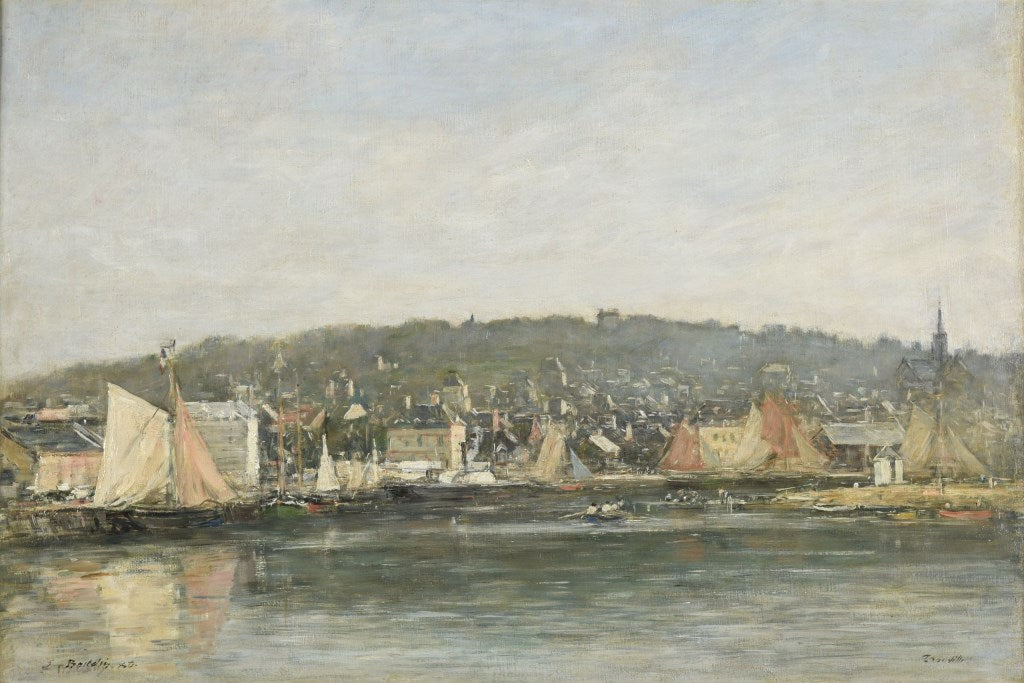 Reproduction du tableau « Le port de Trouville le matin - Eugène Boudin » par Alpha Reproduction en peinture à l’huile