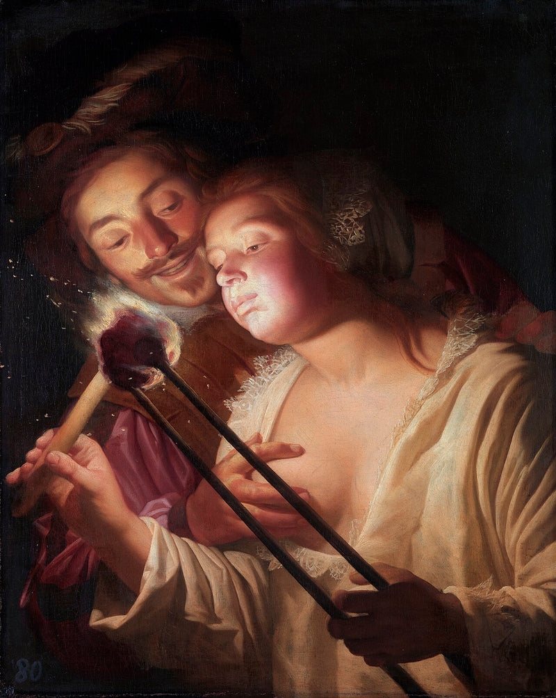 солдат и девушка - Gerrit van Honthorst
