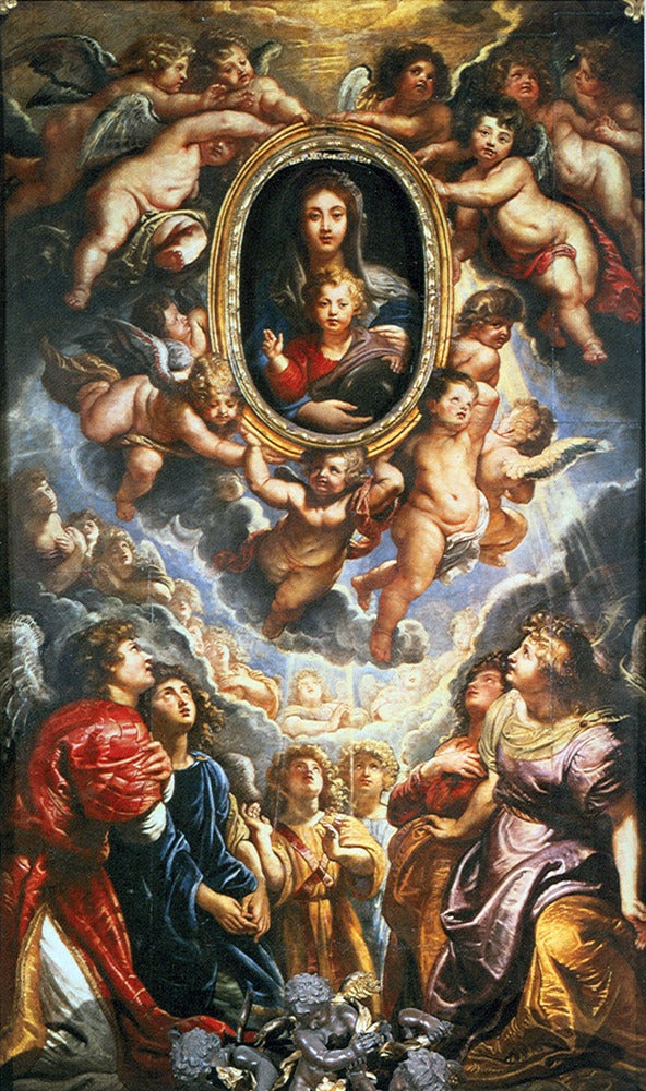 Madonna della Vallicella adorée des anges - Peter Paul Rubens