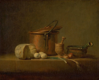 Nature morte avec pot en cuivre fromage et œufs - Jean Siméon Chardin - Alpha Reproduction