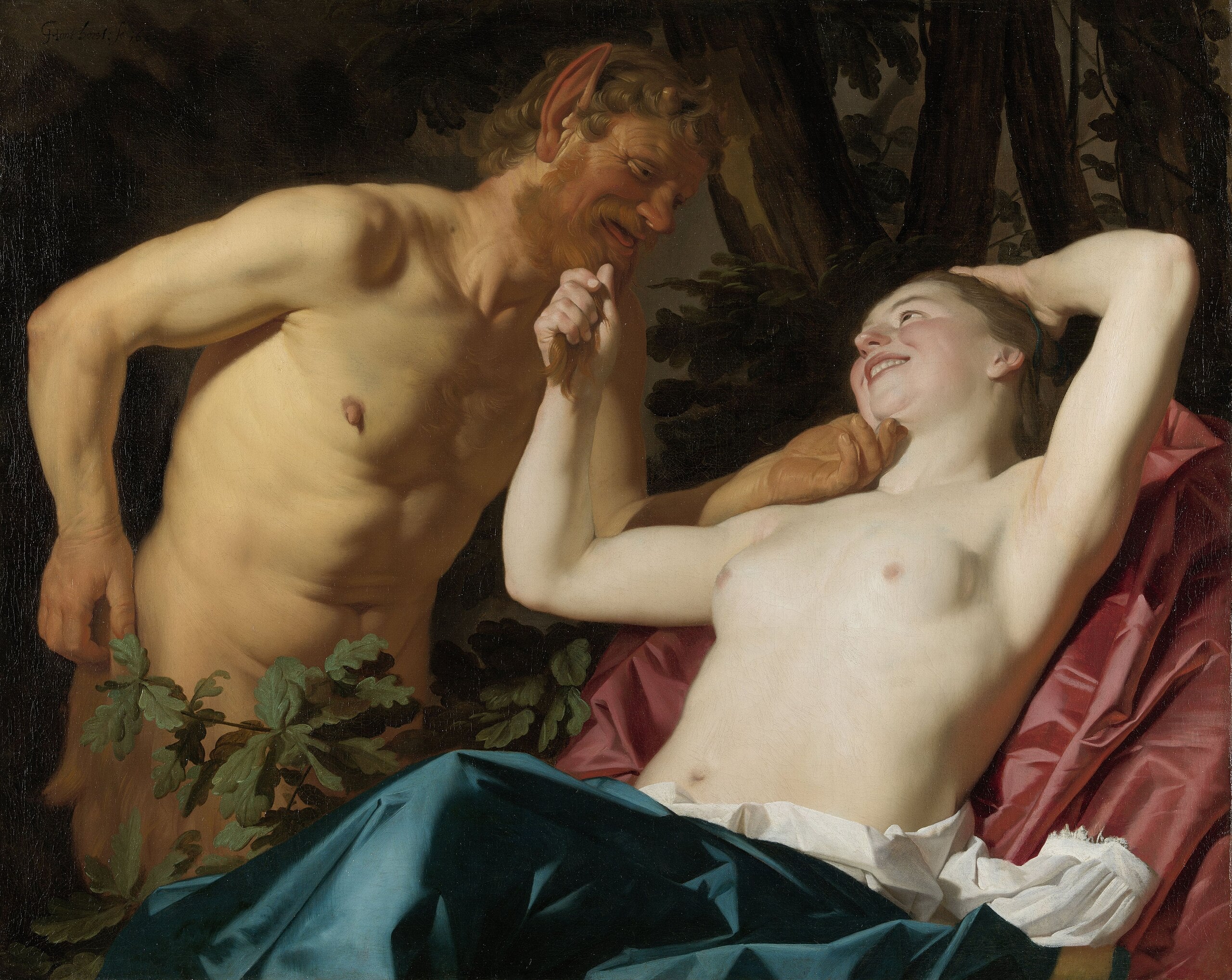 Nymphe et Satyre - Gerrit van Honthorst