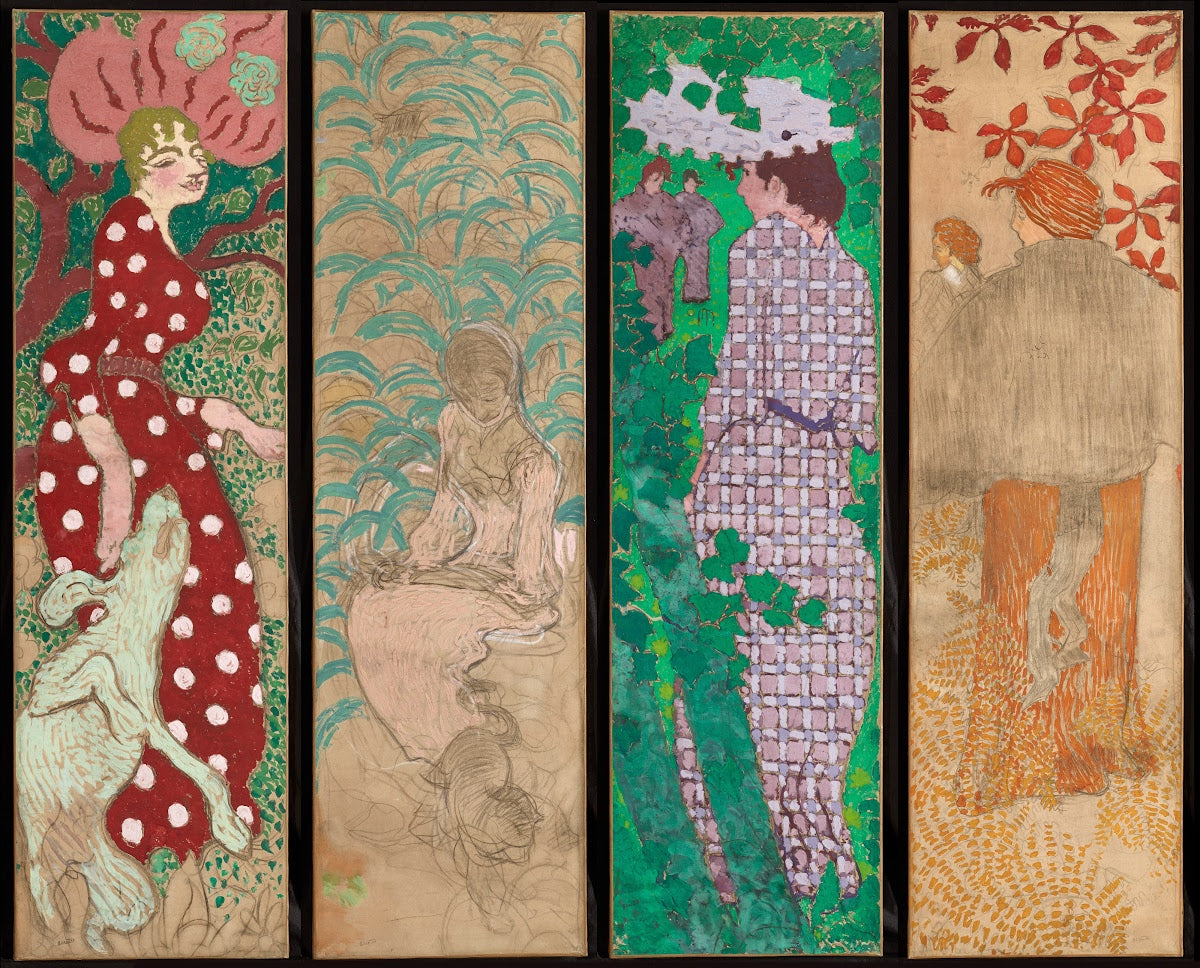 Reproduction du tableau « Panneaux décoratifs - Femmes au jardin - Pierre Bonnard » par Alpha Reproduction en peinture à l’huile