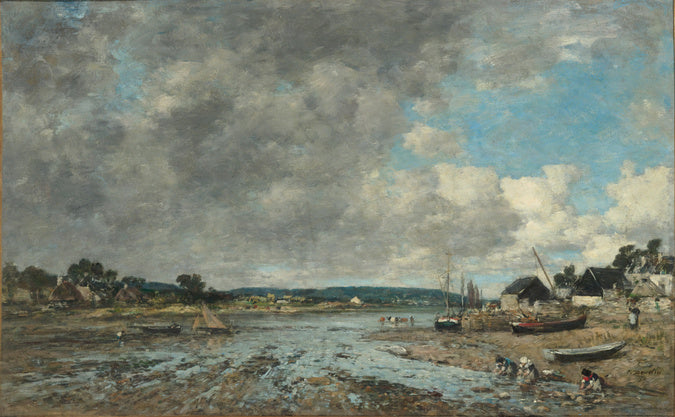 Reproduction du tableau « Paysage aux lavandières - Eugène Boudin » par Alpha Reproduction en peinture à l’huile