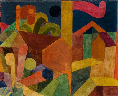 Paysage avec drapeaux; Maisons avec drapeaux - Paul Klee - Alpha Reproduction