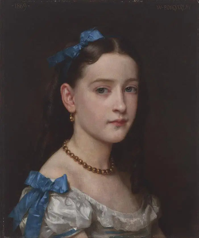 Reproduction du tableau « Portrait de Mademoiselle Martha Hoskier - Bouguereau » par Alpha Reproduction en peinture à l’huile