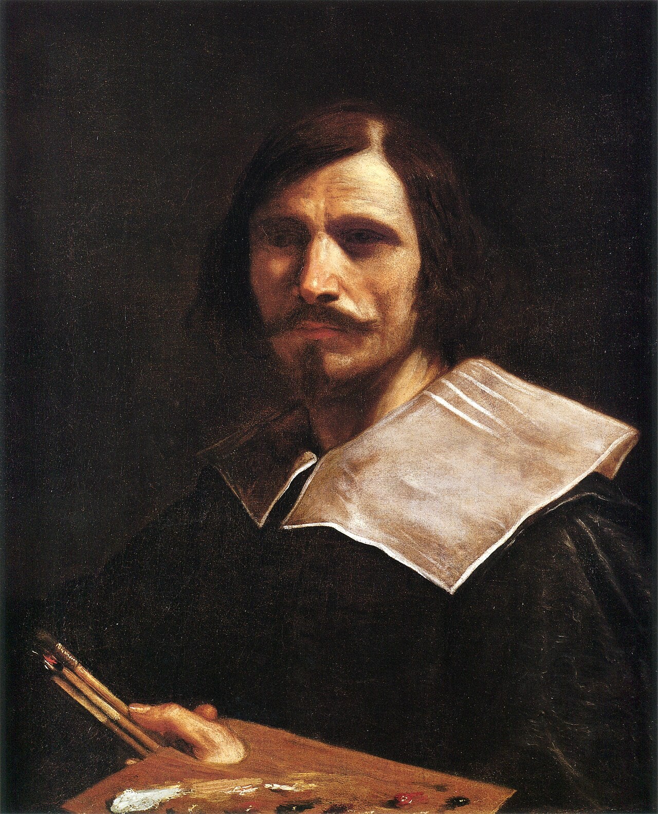 Portrait de l'artiste tenant une palette - Guercino