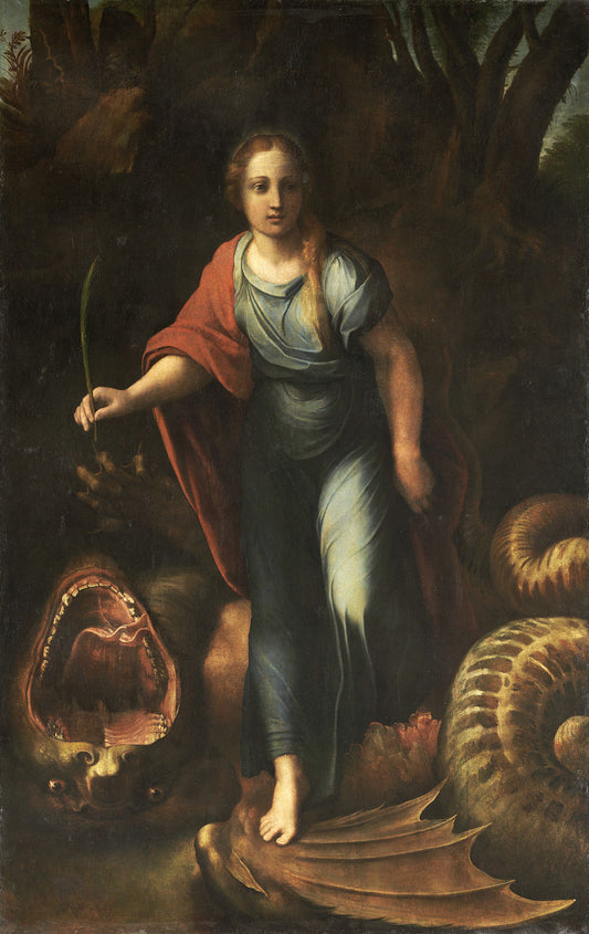 Reproduction du tableau « Sainte Marguerite - Raphaël Sanzio » par Alpha Reproduction en peinture à l’huile