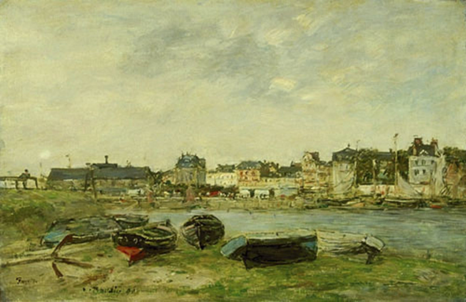 Reproduction du tableau « Trouville, le port à marée basse - Eugène Boudin » par Alpha Reproduction en peinture à l’huile