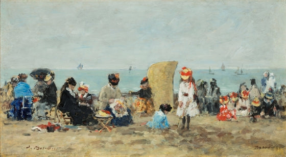Reproduction du tableau « Trouville, scène de plage - Eugène Boudin » par Alpha Reproduction en peinture à l’huile