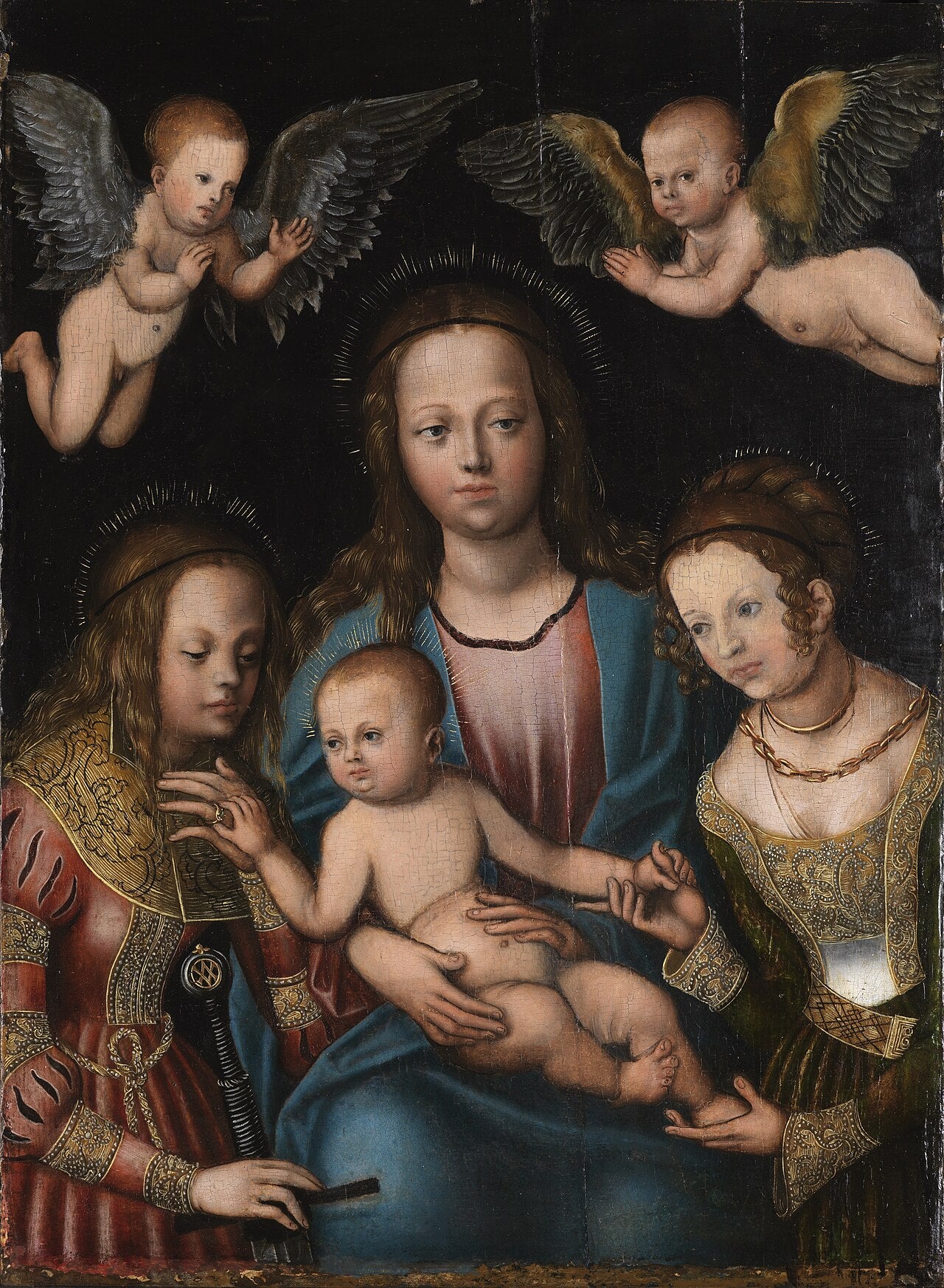 Vierge à l'Enfant et sainte Catherine et sainte Barbe - Lucas Cranach the Elder