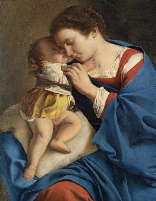 Дева и Младенец - Orazio Gentileschi