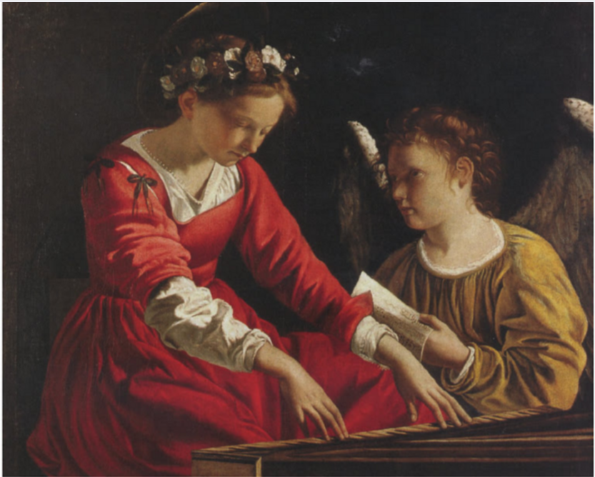Sainte Cécile avec un ange jouant de la filière - Orazio Gentileschi - Alpha Reproduction