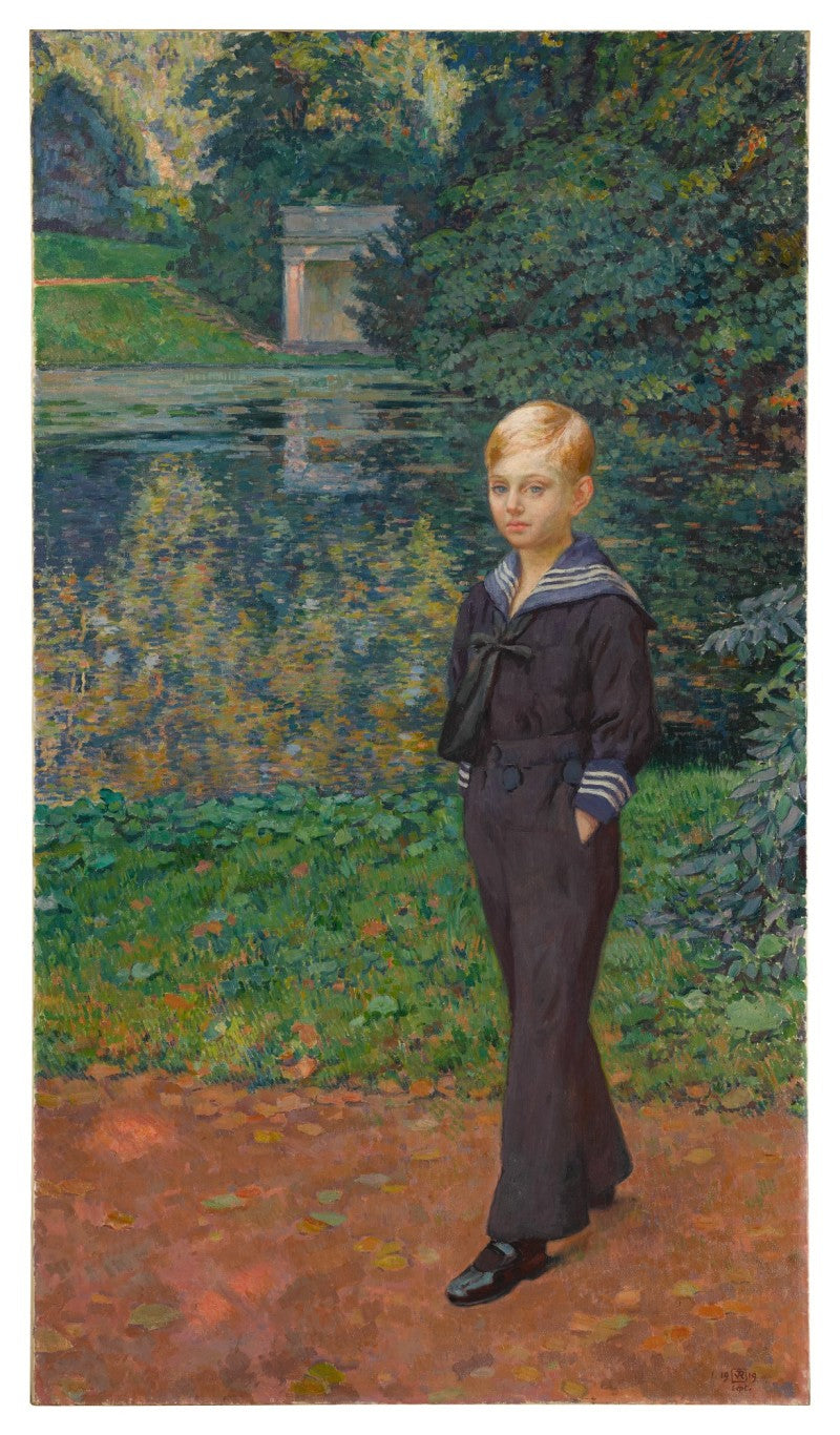 Portrait de Claude Stevens en marin au jardin - Théo van Rysselberghe - Alpha Reproduction