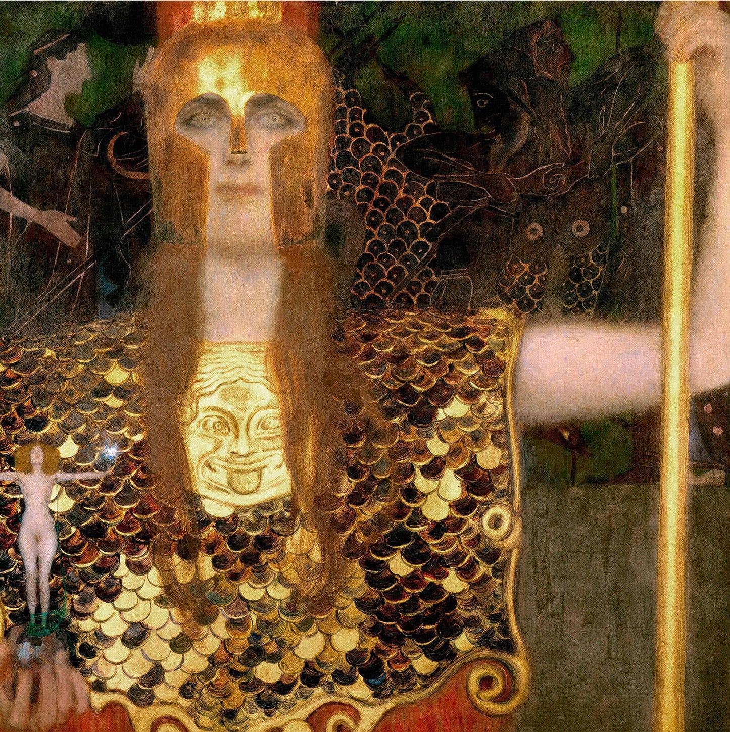 🛡️✨ Паллада Афина – Густав Климт (1898)