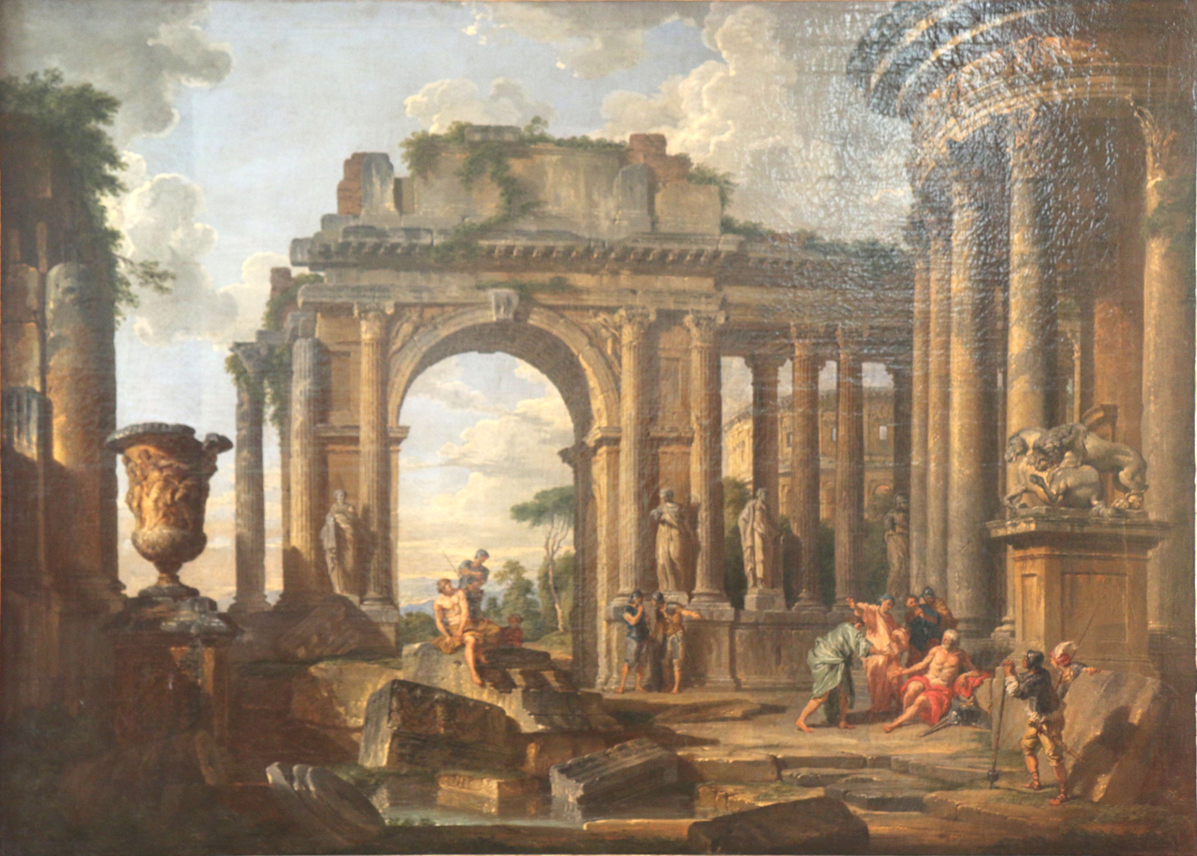 L'Aumône à Bélisaire dans des ruines - Giovanni Paolo Panini