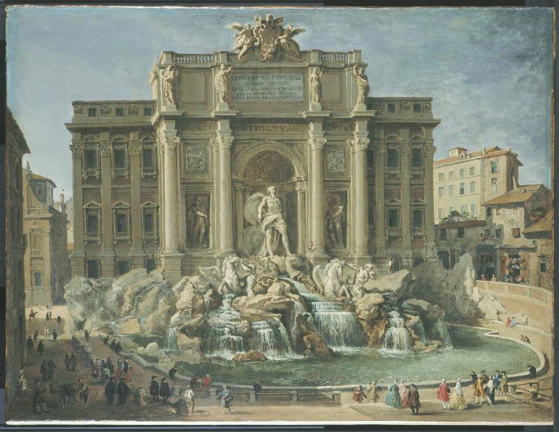 La Fontaine de Trévi, à Rome - Giovanni Paolo Panini