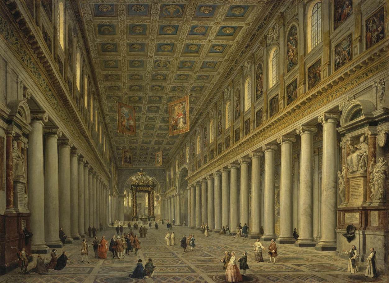 Intérieur de la basilique Sainte-Marie-Majeure (Santa Maria Maggiore) à Rome - Giovanni Paolo Panini
