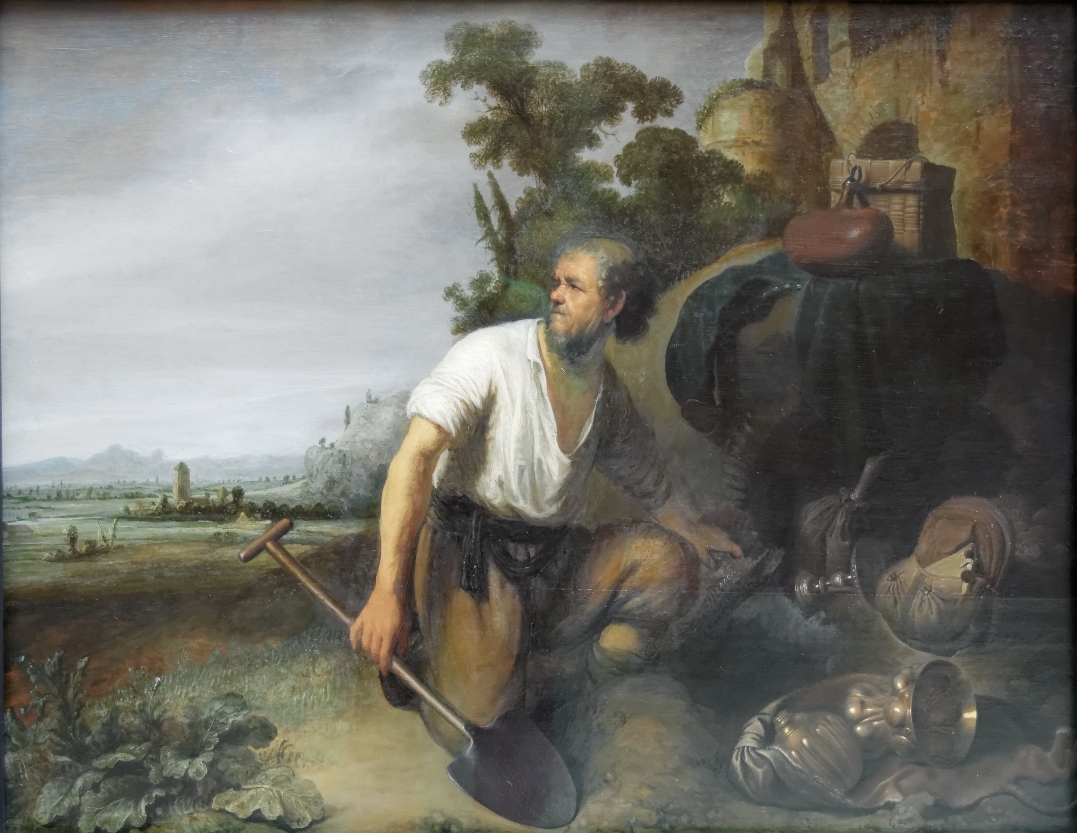 Reproduction du tableau « Parabole du trésor caché - Rembrandt » par Alpha Reproduction en peinture à l’huile