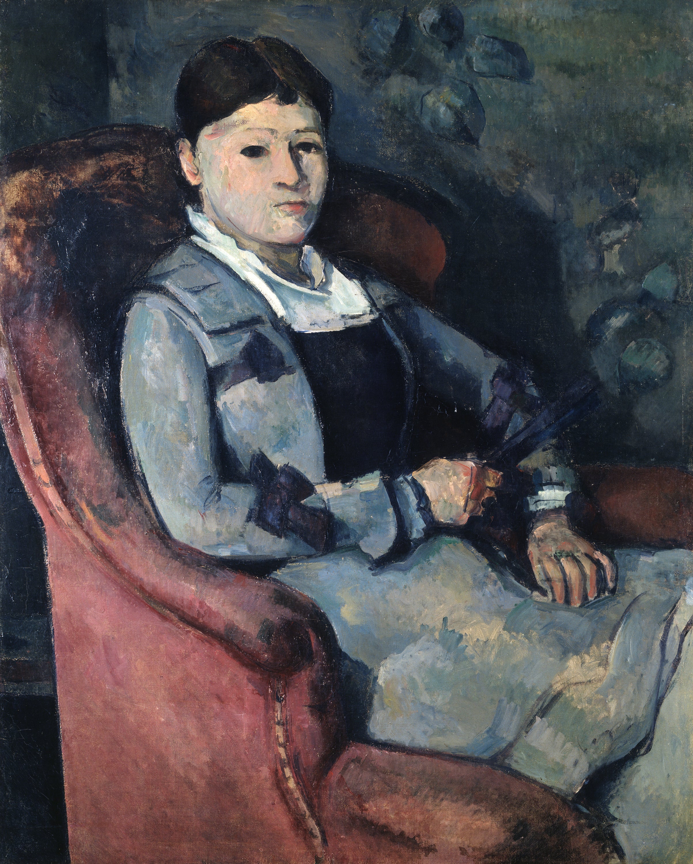 Reproduction du tableau « Mme Cézanne à l'éventail - Paul Cézanne » par Alpha Reproduction en peinture à l’huile