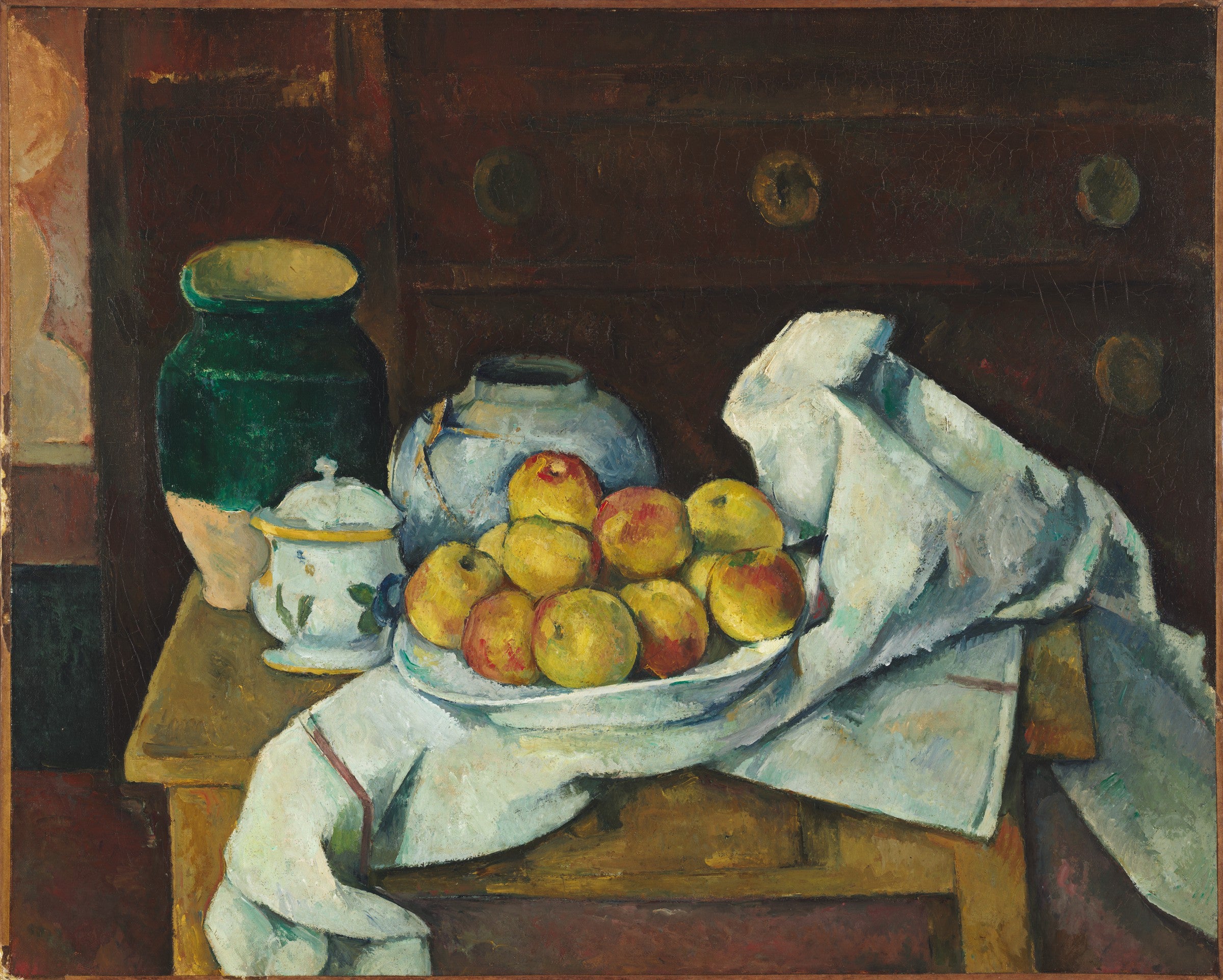 Reproduction du tableau « Nature morte à la commode - Paul Cézanne » par Alpha Reproduction en peinture à l’huile
