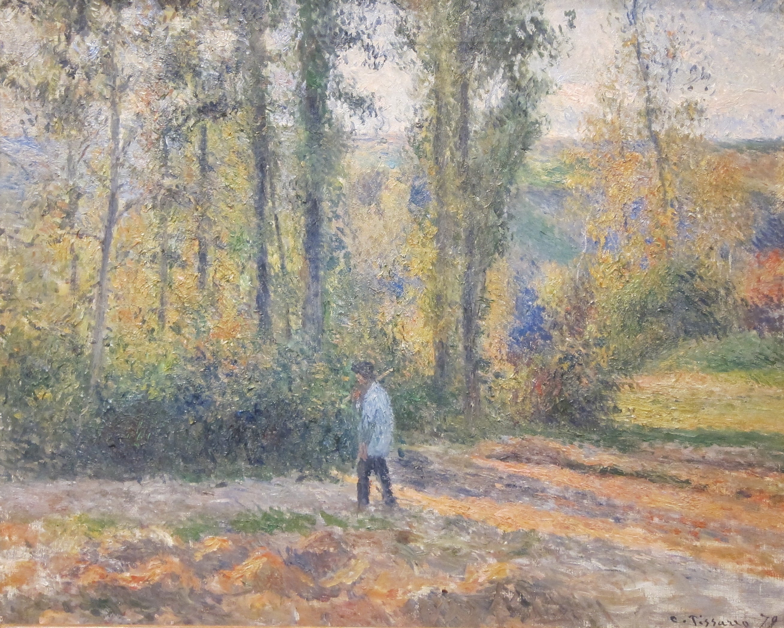 Reproduction du tableau « Paysage à Pontoise avec un chasseur - Camille Pissarro » par Alpha Reproduction en peinture à l’huile