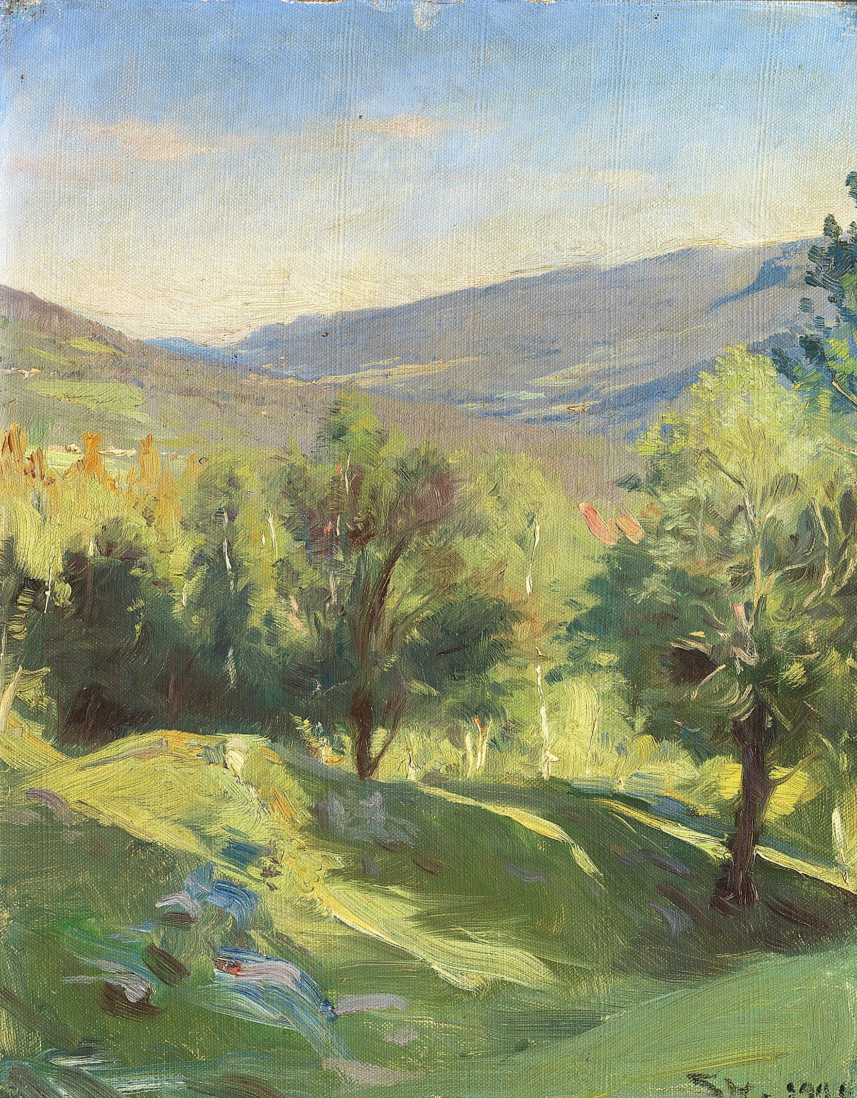 Paysage norvégien. Étude pour l'arrière-plan du portrait de Bjørnson. - Peder Severin Krøyer