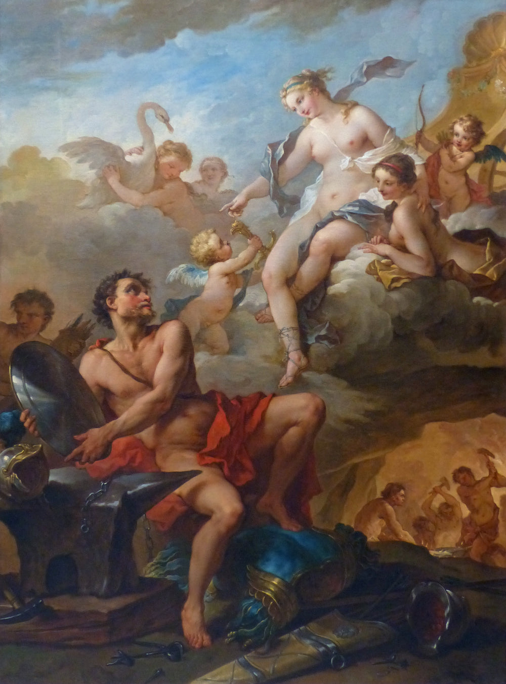 Vénus demande à Vulcain des armes pour son fils Énée - Charles-Joseph Natoire