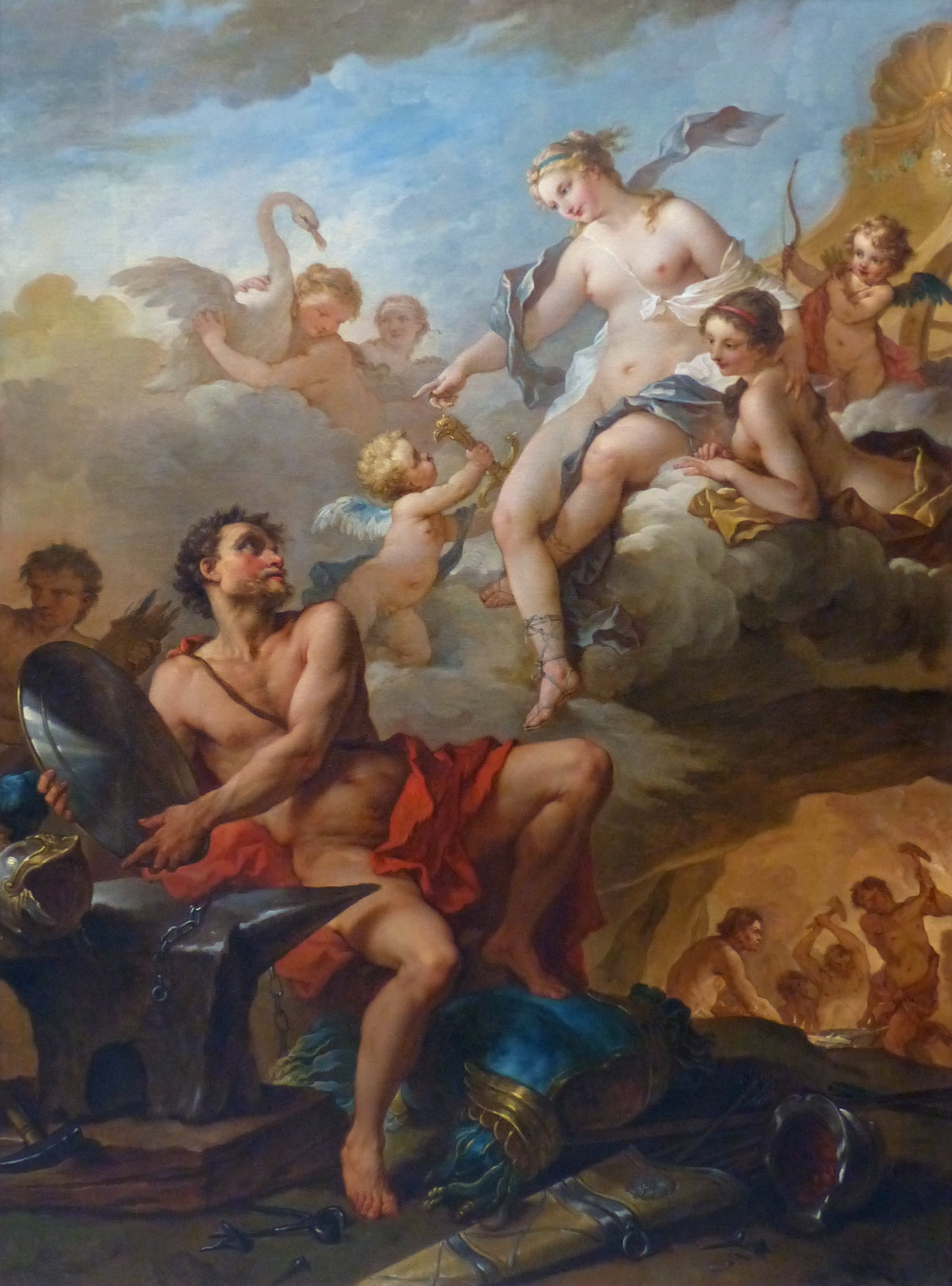 Vénus demande à Vulcain des armes pour son fils Énée - Charles-Joseph Natoire
