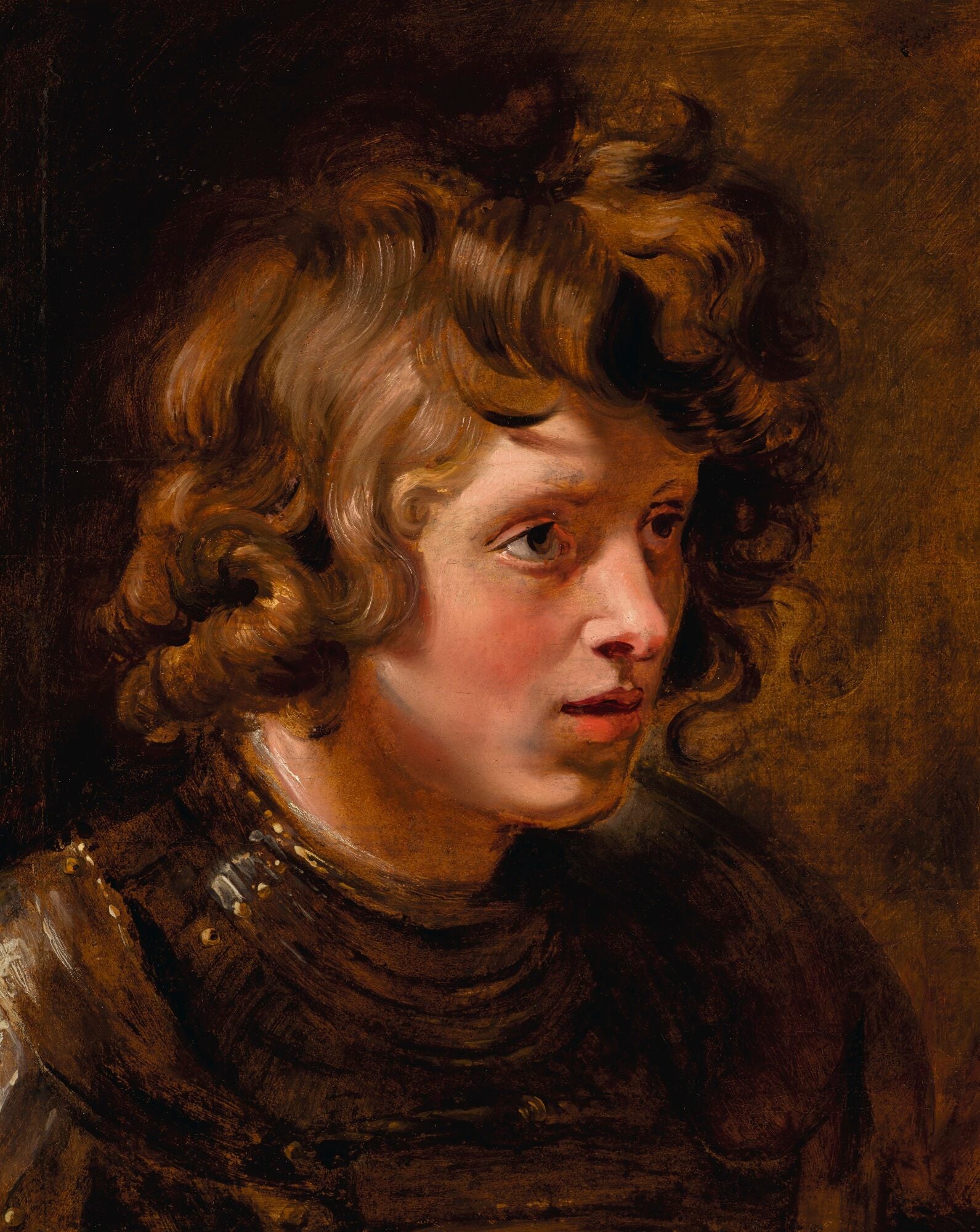 Tête d'un jeune homme portant une armure - Peter Paul Rubens