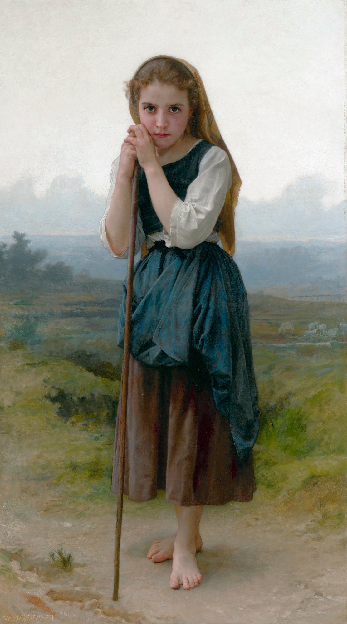 Reproduction du tableau « Petite Bergère - Bouguereau » par Alpha Reproduction en peinture à l’huile