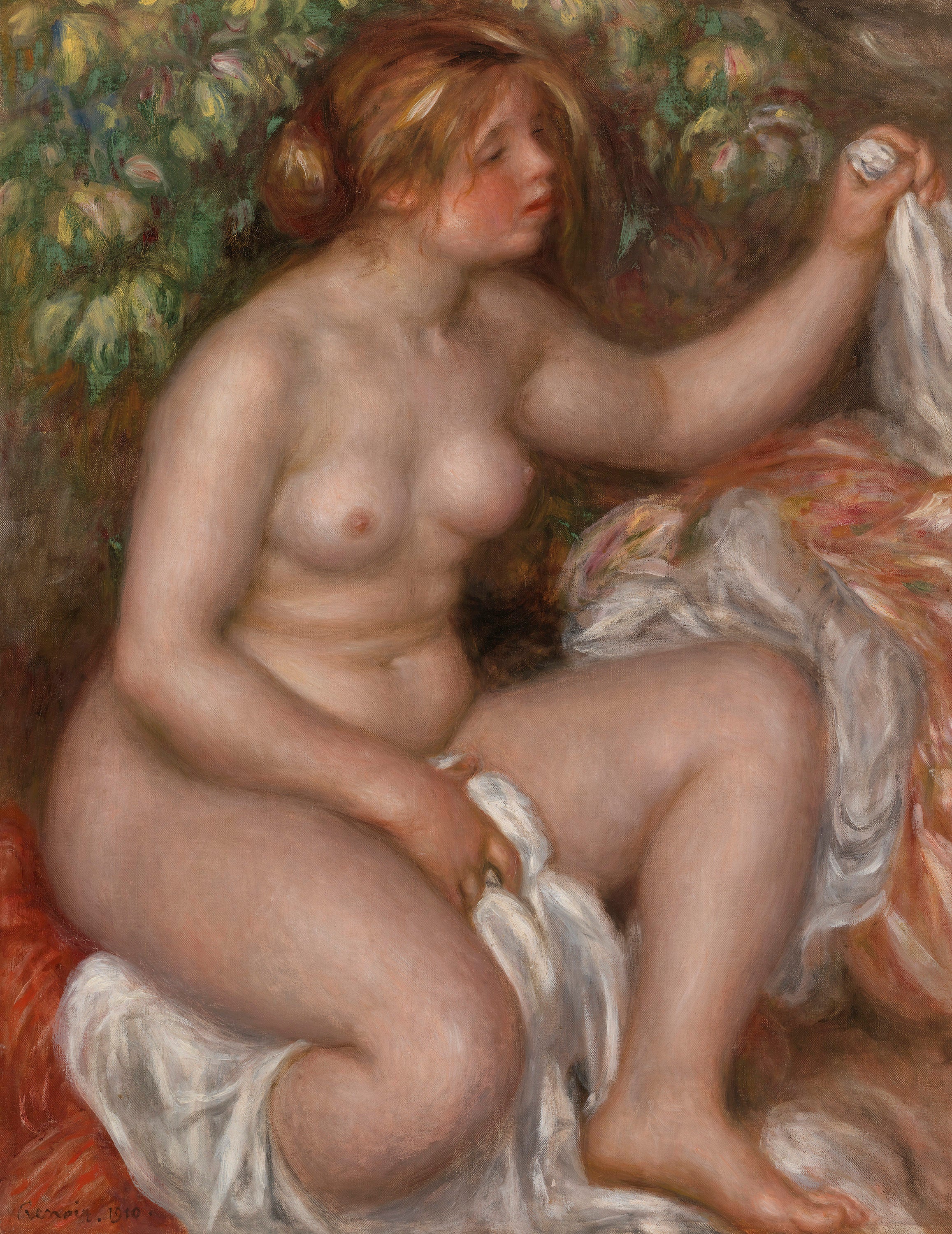 Reproduction du tableau « Après le bain (La Sortie du bain) - Pierre-Auguste Renoir » par Alpha Reproduction en peinture à l’huile