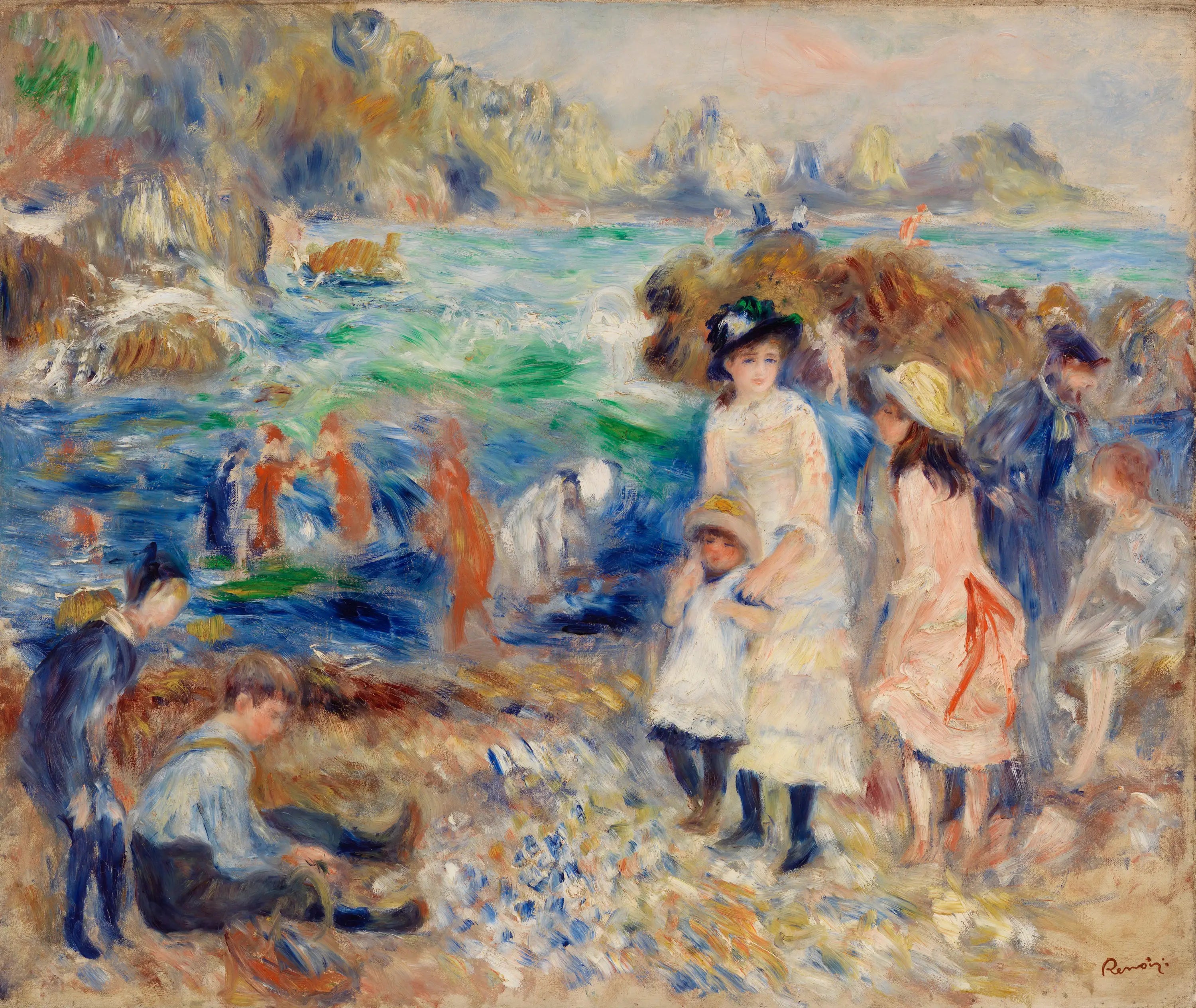 Reproduction du tableau « Enfants au bord de la mer à Guernesey - Pierre-Auguste Renoir » par Alpha Reproduction en peinture à l’huile